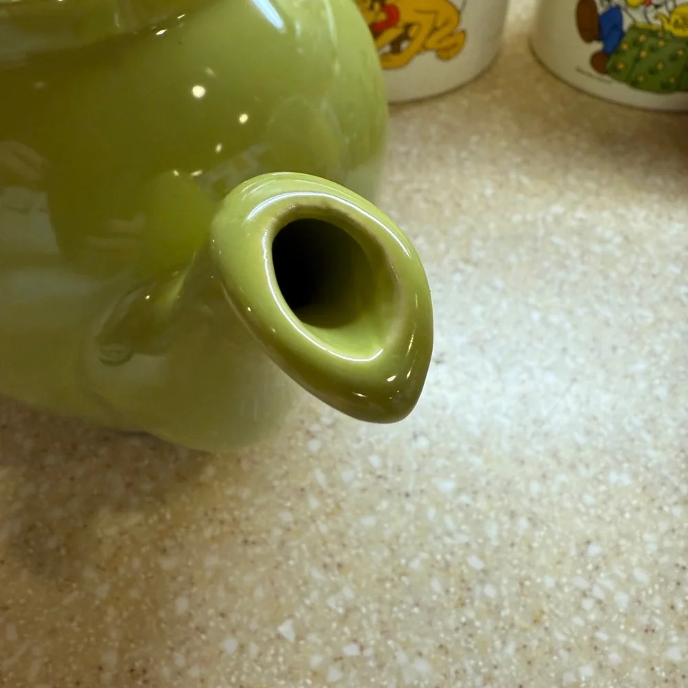 Olive Green Ceramic Teapot Made in USA Hot Water Hot Tea Craft